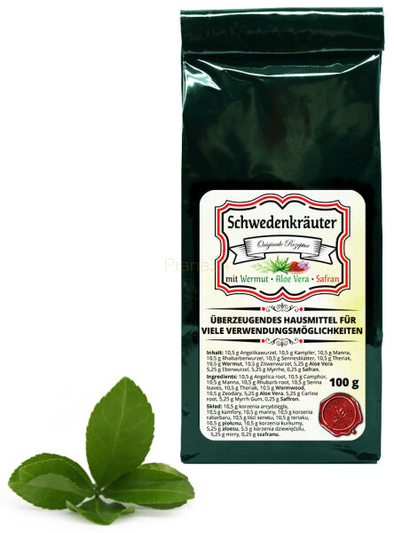 Zioła szwedzkie wg oryginalnej receptury z piołunem, aloesem i szafranem 100 g