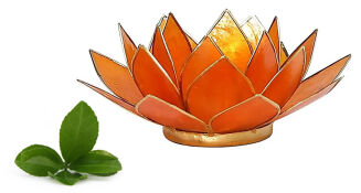 Kwiat Lotosu - Świecznik złoty - Światło czakry -25% - 3