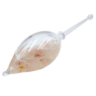 Mieszadełko szklane informacyjne do wody z Kwarcem różowym - Information Jewelry - 2