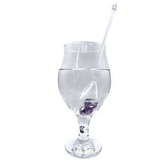 Mieszadełko szklane informacyjne do wody z Ametystem - Information Jewelry - 3