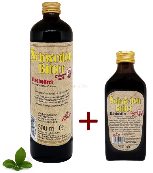 Zestaw Oryginalne zioła szwedzkie bezalk. 500ml + alk. 200ml