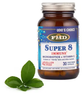 Udo's Choice,Super 8 Immune – probiotyk specjalistyczny z witaminą C, kapsułki, 30 sztuk