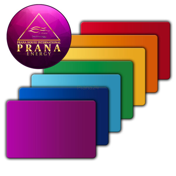 Płytka Tesla® prostokąt - Zestaw 7 czakr - 8,5 x 5,5 cm